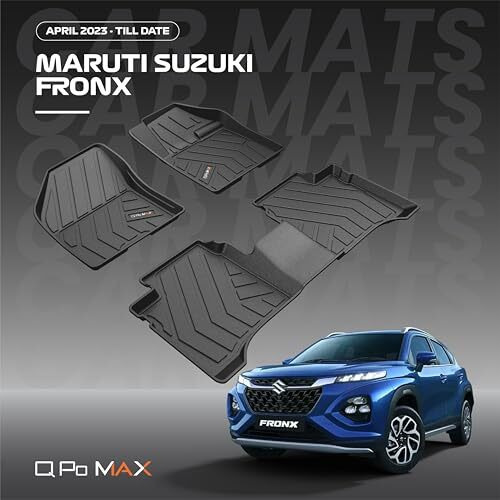 Q Po Fronx (Max) April23-Till Date Tpe Car Floor Mat | All Weather Mats For Fronx (April23-Till Date) (Black)