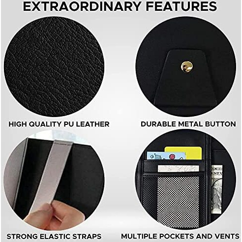 Brogbus Document Folder Car Visor Organizer Sun Visor Organizer For Car Pens, Sunglasses And Document Pockets (Black)