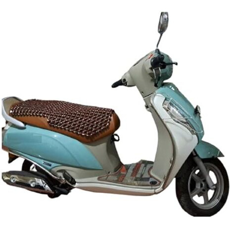 Q1 Beads Wooden Beads Acupuncture Design Scooter Seat Cover Cushion For Long Ride For All Brand Scooty/Scooter - Pack Of 1 (Xl, Coffee Color)