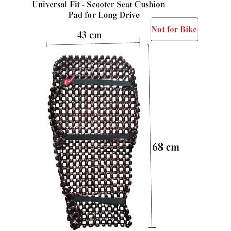 Q1 Beads Wooden Beads Acupuncture Design Scooter Seat Cover Cushion For Long Ride For All Brand Scooty/Scooter - Pack Of 1 (Xl, Coffee Color)