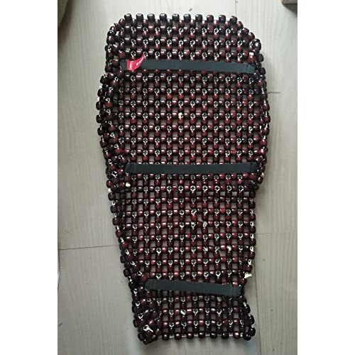 Q1 Beads Wooden Beads Acupuncture Design Scooter Seat Cover Cushion For Long Ride For All Brand Scooty/Scooter - Pack Of 1 (Xl, Coffee Color)