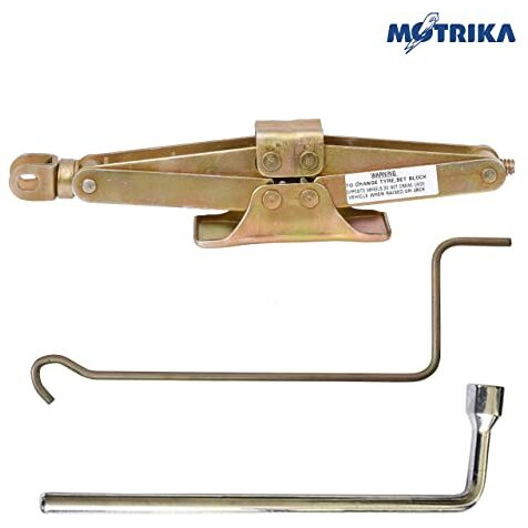 Motrika Scissor Jack For Car With 19 Mm Wheel Spanner Pana Floor Lift Car Jack For Alto Celerio Ignis Swift Dzire Baleno Eeco I10 Santro Punch Kuv 100 Kwid Kiger Amaze Jazz - 1X Pack (1 Ton)