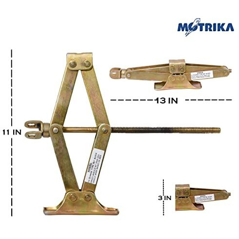 Motrika Scissor Jack For Car With 19 Mm Wheel Spanner Pana Floor Lift Car Jack For Alto Celerio Ignis Swift Dzire Baleno Eeco I10 Santro Punch Kuv 100 Kwid Kiger Amaze Jazz - 1X Pack (1 Ton)