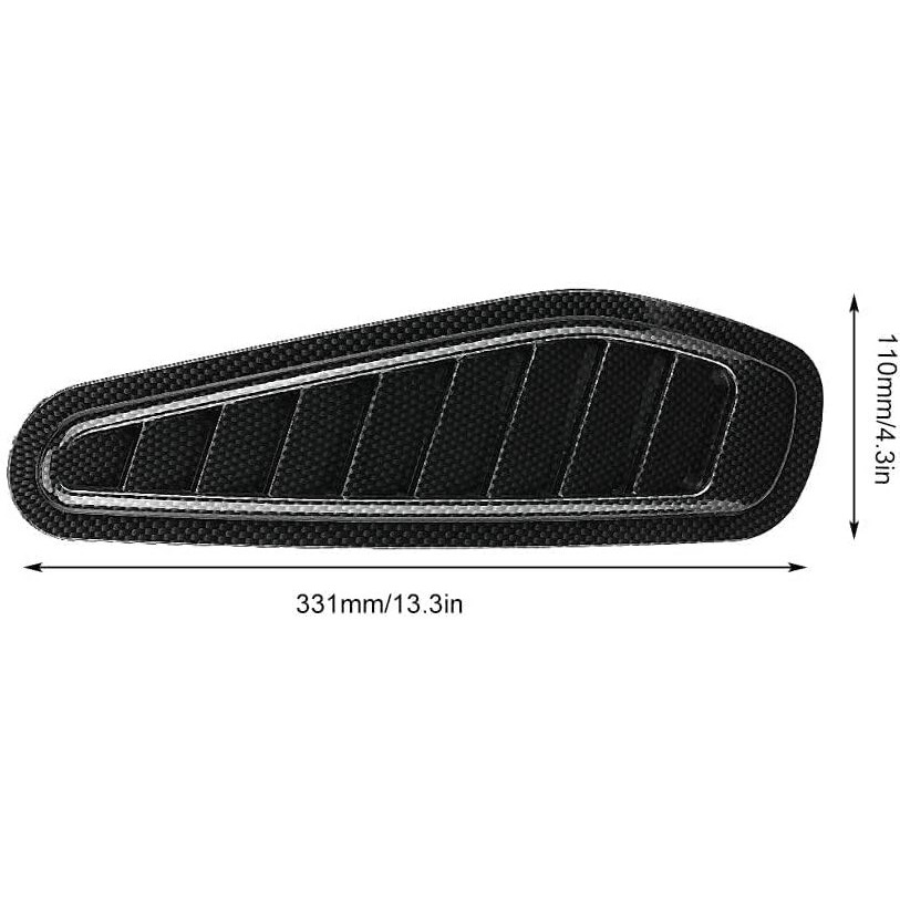Automaze 2Pc Carbon Fiber Style Car Air Flow Intake Decorative Scoop Bonnet Vent Hood Cover Universal Air Flow Vent Protection Cover