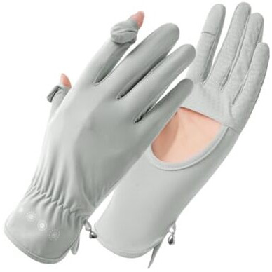 Sannidhi Hand Gloves For Sun Protection Gloves For Women Bike Riding, Upf 50+ Uv Protection Ice Cool Gloves, Grey Summer Gloves For Driving, Golfing (Elastic Cuff & Breathable Palm Design)
