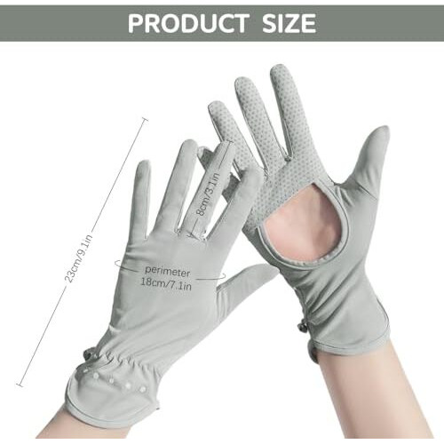 Sannidhi Hand Gloves For Sun Protection Gloves For Women Bike Riding, Upf 50+ Uv Protection Ice Cool Gloves, Grey Summer Gloves For Driving, Golfing (Elastic Cuff & Breathable Palm Design)