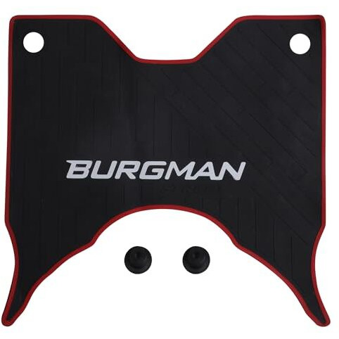 Grandbiker Washable Soft Rubberized Foot Mat/Floor Mat Compatible For Burgman Street Bs6 (Black & Red)