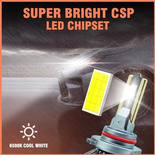 Carzex Crystal Eye D15 9005/Hb3 White Headlight Led Bulb, Super Bright 150W/12000 Lumens Automotive Led Headlight Conversion Kit For Cars, Cool White 6500K (75 + 75 Watts, 2Pc) (1 Year Warranty)