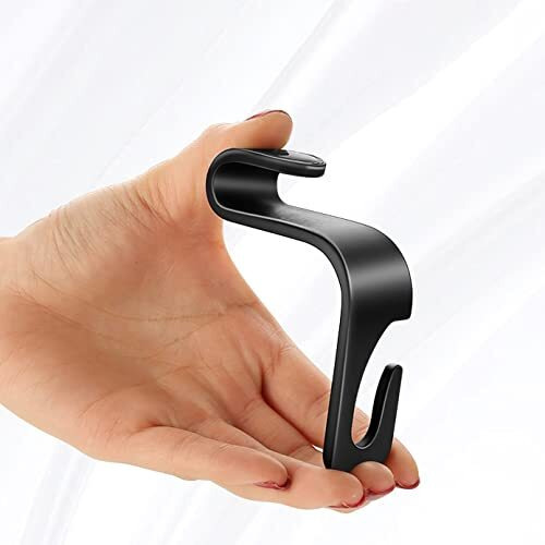 Wolpin Car Backseat Headrest Hook/Hanger Universal Durable Organiser Space Saver For Handbag, Wallets, Keys, Grocery Bags (Black, Pack Of 4), Acrylonitrile Butadiene Styrene