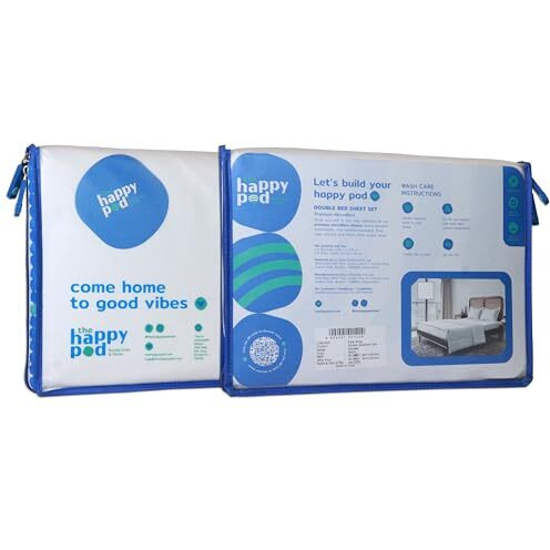 The Happy Pod Double Bedsheet Set| All-Season Double Bedsheet (160 Tc)- 2.28M X 2.54M (90In X 100In)| 2 Pillow Covers - 46Cm X 69Cm - Soft, Cozy & Durable| Geometric - Ivory| 100% Brushed Microfiber