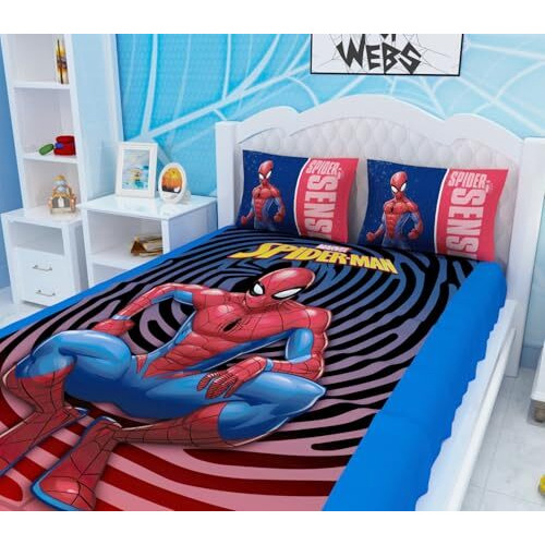 Marvel Spiderman Double Bedsheet With 2 Pillow Cover