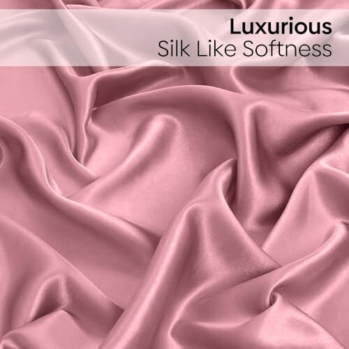 Haus & Kinder Premium Satin Royale Muted Rose Bedsheets, King Flat Bedsheet With 2 Pillow Cover Set, 300 Tc For Summers/Winter, Gift For Couples, Romantic Dates, Wedding