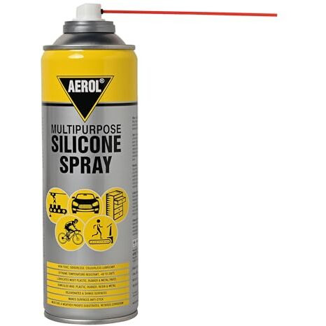Aerol Silicone Lubricant Spray, Grade 70 (300G/513 Ml) Odourless, Colourless & Non-Toxic Lubricant, Rejuvenates & Shines Surfaces, Lubricates Most Plastic, Rubber & Metal Parts