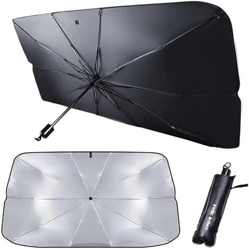 Premium Car Windshield Sun Shade Umbrella, Foldable Car Front Window Sunshade, Block Uv Rays & Sun Heat Insulation, Automotive Windshield Sunshades Fit Most Vehicles, Car Accessories