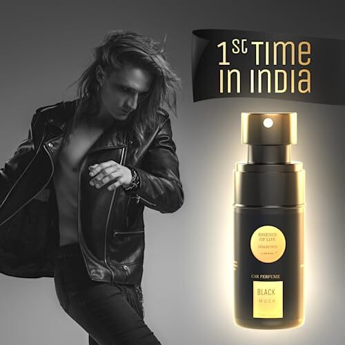 Air-Roma Black Musk Premium Car Perfume|Fine Fragrance Car Air Freshener|Anti Odour Technology|Car Accessory Interior Fabric Spray | 400+ Long Lasting Air Freshener Scent (60 Ml)