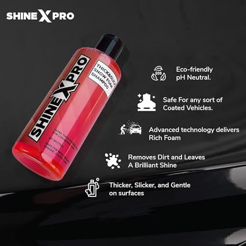 Shinexpro 300Ml Superthick Car Wash Shampoo Concentrate - Ph Neutral, Thick Suds - Thick&Slick Snow Car Foam Shampoo That Works With Both Bucket Wash And Foam Cannon (300 Ml)