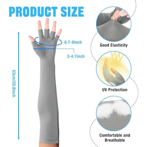 Palay Arm Sleeves For Men Women Hand Gloves For Sun Protection Summer Uv Protection Cooling Hand Cover Quick Dry Breathable Silk Arm Sleeves For Driving, Bike Riding, Hiking - 1 Pairs