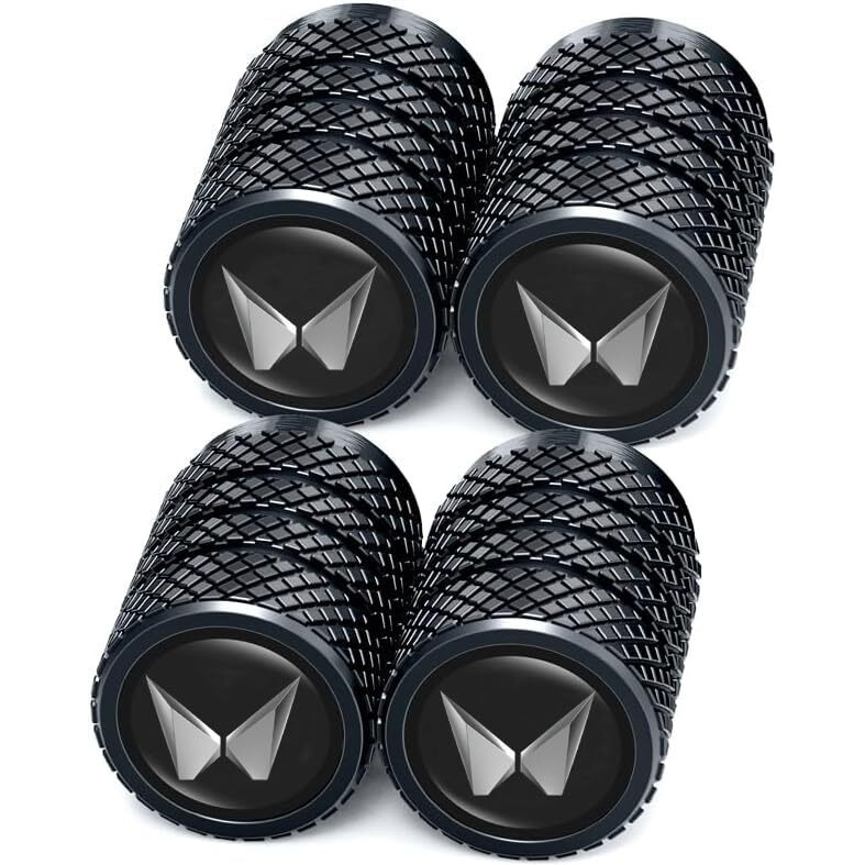 Greenworld Premium Black Metal Car Tyre Valve Cap Air Cap Car Tyre Valve Stem Cap Air Covers With Logo (New-Mahindra)