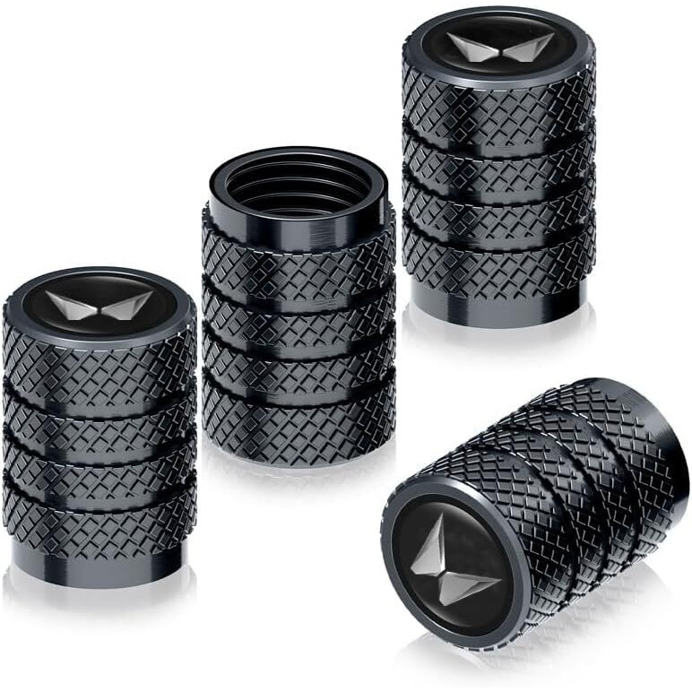 Greenworld Premium Black Metal Car Tyre Valve Cap Air Cap Car Tyre Valve Stem Cap Air Covers With Logo (New-Mahindra)