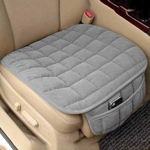 Hsr Comfortable Ultra-Soft Memory Foam Car Seat Cover With Non-Slip Grip And Storage Pouch  Universal Fit, Car Seat Cover (Gray Front 1Pc)