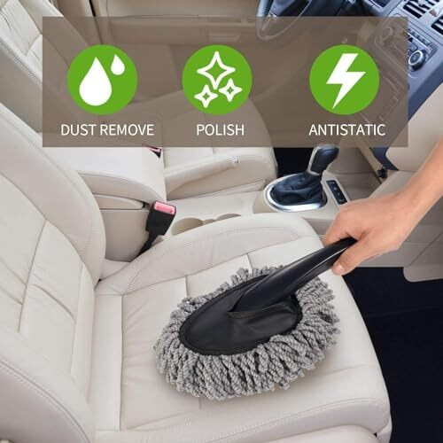 6 Pcs - 3In1 Car Vacuum Microfiber Car Duster Kit|Interior & Exterior Car Cleaning Detailing Tool|Scratch & Lint Free, Pollen Removing|Extendable Long Car Duster (6 Pc Car Combo)