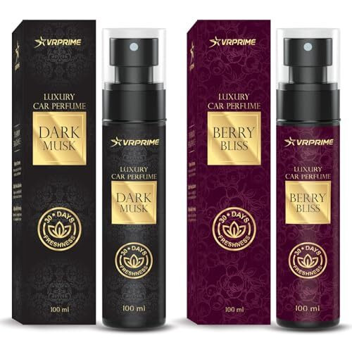 Vrprime 2Pc Luxury Car Air Perfume Fresheners Long Lasting | Car Freshener Accessories Interior Dashboard | Long Lasting Dark Musk And Berry Bliss Fragrance For All Car | Remove Odor