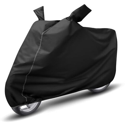Auto Hub 100% Waterproof Scooty Bike Cover, Dustproof, Uv Protection Bike Body Cover For All Two Wheeler Scooter Scooty Activa Size With Carry Bag,- Black