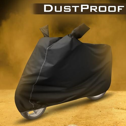 Auto Hub 100% Waterproof Scooty Bike Cover, Dustproof, Uv Protection Bike Body Cover For All Two Wheeler Scooter Scooty Activa Size With Carry Bag,- Black
