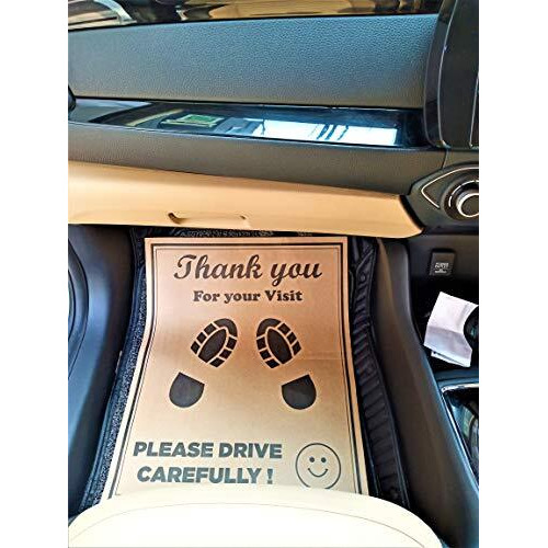 Convrt Car Disposable Paper Foot Mat, Large Size, Universal Size, Brown (Pack Of 100)