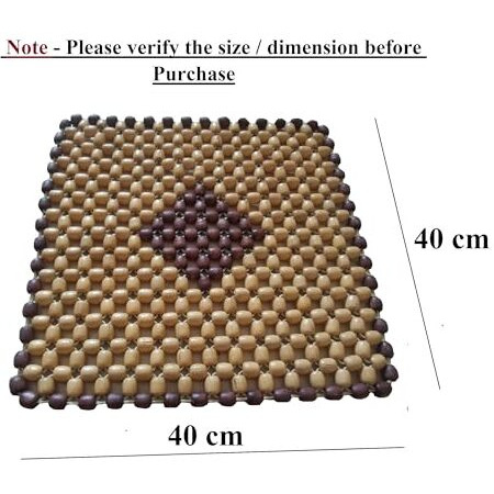 Q1 Beads Sbeige Wooden Beads Acupressure Mat Car Accessories Beads Seat Cover For Driver/Heating Pad/Gel Pad Cover Cushion For Car/Office Chair/Home Chair/Sofa/Jhula/Swing/Truck/Bus/Tempo(Small,Beige)