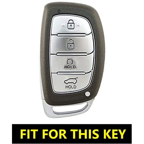 Shopoflux Metal Key Cover Compatible With Hyundai Alcazar And Creta Ev Car 4 Button Smart Key - Black