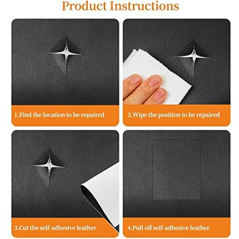 Stratize Black Latheradhesive Leatherrepair Patch For Upholstery Leatherrepair Tape, Self-Adhesive Genuineleather Patch 30 X 60Cm Patchleather Adhesive For Sofay (Black)
