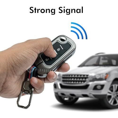Shopoflux Metal Key Cover Compatible With Mahindra Scorpio N | 3Xo | Xuv 300 | Marazzo | Xuv 700 | Xuv 400 Ev | Bolero | Thar Roxx 3 Button Flip Key