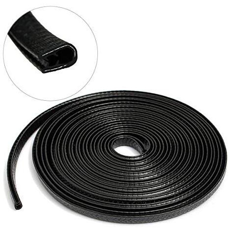 Automaze U Shape Edge Trim Rubber Strip Seal Protector Car Door Edge Guards For Most Cars (16 Ft/5 M, Black)