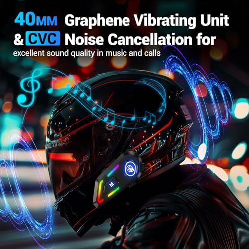 Edyell Motorcycle Helmet Bluetooth On Ear Headset, Connects To 2 Phones At The Same Time Using Music & Gps, Ip67 Waterproof, Supports Android & Ios, Compatible With All Helmets, Gift For Motorcycle
