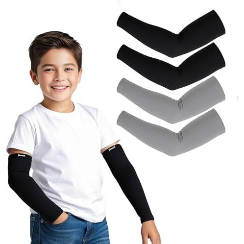 Jimmox Kids Arm Sleeves  Protective Arm Covers For Boys & Girls, Ages 513, Uv Sun Protection, Perfect For Sports, Cycling, Running, And Outdoor Activities