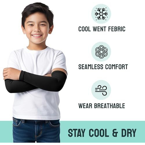 Jimmox Kids Arm Sleeves  Protective Arm Covers For Boys & Girls, Ages 513, Uv Sun Protection, Perfect For Sports, Cycling, Running, And Outdoor Activities
