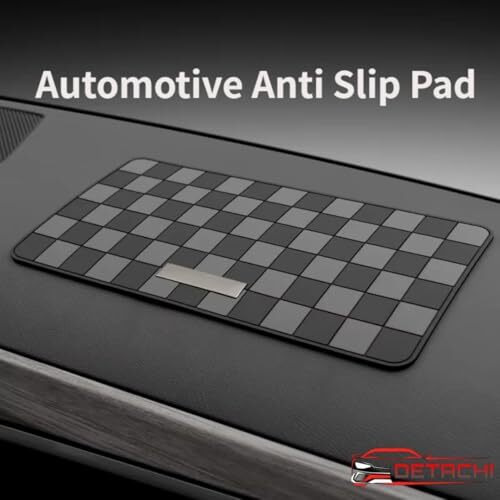 Detachi Car Dashboard Mat Anti-Slip Rubber Pad Universal Non Slip Car Magic Dashboard Accessories Sticky Adhesive Mat For Phone Sunglasses Keys Electronic Devices And More Use (Black/Grey)Chess Design