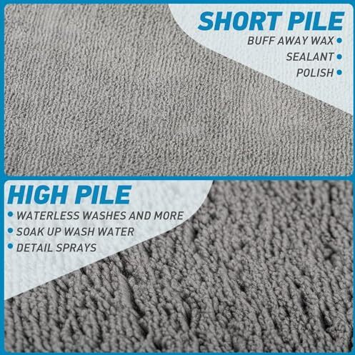 Auto Hub 340 Gsm Microfiber Cloth For Car - Edgless & Dual Sided Microfiber Cloth - Lint & Streak Free Car Cleaning Cloth - Multipurpose Car Wash Cloth For Interior & Exterior - 1Pc, 40X40 Cm- Grey