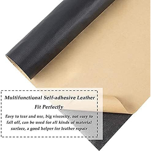 Zestzen Black Self-Adhesive Genuine Leather Repair Patch 30 X 60Cm Durable Leather Sheet For Sofa, Couch, Furniture, Car Seats, And Jackets Waterproof Diy Upholstery Repair Tape