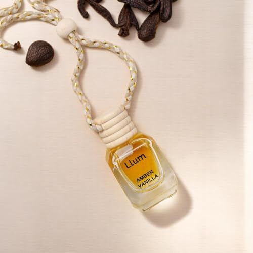 Llum Amber Vanilla Hanging Car Air Freshener |10Ml, Pack Of 1 |Luxury, Organic Toxin-Free Perfume |Interior Accessory For Fresh Aroma |Long Lasting Fragrance, Liquid