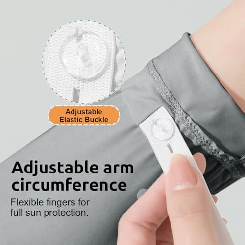 Palay Uv Protection Arm Sleeves Nylon Ice Silk Arm Sleeves With One Piece Gloves, Open Finger Tip & Anti-Slip Palm Design Outdoor Cool Arm Sleeve For Driving, Cycling, Gardening- Grey
