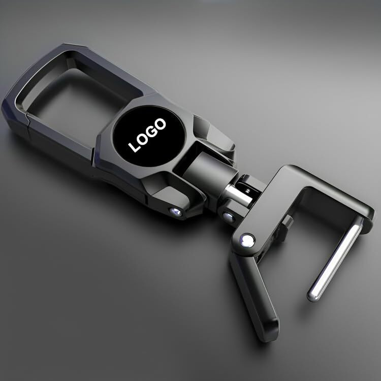 Greenworld Alloy Steel Black Color Fob Key Heavy Duty Keychain Compatible With Seltos Sonet Carens Carnival (Only Keychain)