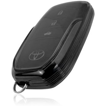 Jvcv Soft Tpu Transparent Cover Compatible With Toyota Fortuner, Hilux, Innova Crysta, Fortuner Legender, Innova Hycross, Land Cruiser 2B/3B Smart Key (Transparent Black).