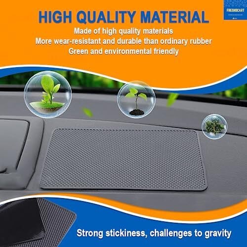 Freshdcart Fdca283 Car Dashboard Anti Slip Car Pad Mobile Phone Holder Non Slip Dashboard Mat Anti Skid Grip Mount For All Smartphone, Keychain (Black, Pack Of 1) (27Cm X 14Cm X 0.1Cm) | Rubber Mat
