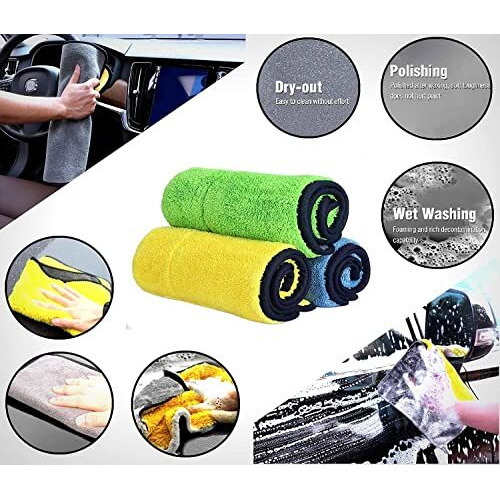 Auto Hub Microfiber Car Cleaning Cloth - Og Soft 800 Gsm (30X40 Cm) Microfiber Cloth For Car And Bike - Scratchless Drying And Detailing 30X40 Cm, Pack Of 6, Mix, Multicolor