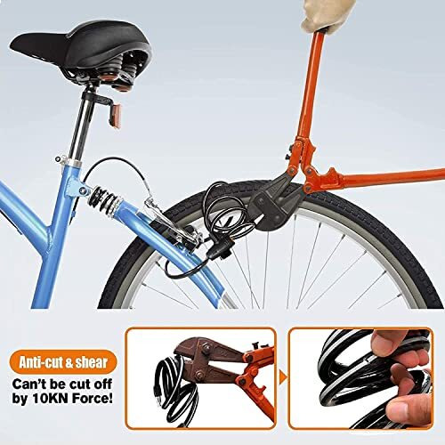Sarte Multi-Purpose Steel Key Lock For Bike, Helmet, Luggage, Anti Theft Lock With Computerizes 2 Keys Advance Cable Wire Lock With Mount Brackets Size 3.11 Feet X Thickness 12Mm 12Mm