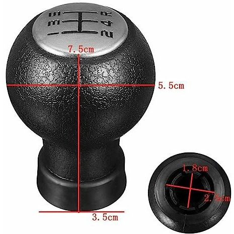 Detachi 5 Speed Manual Car Gear Knob Stylish Handball Gear Shifter Lever Knob Compatible With Suzuki Alto K10-Swift-Sx4 Maruti Suzuki Swift And Swift Dzire (2005-2010 Model) For Car Black Finish