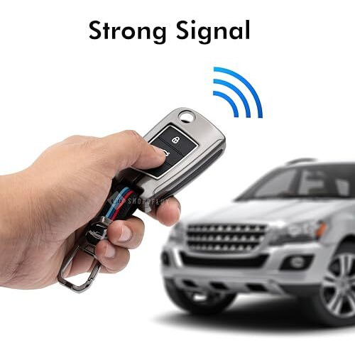 Shopoflux Metal Key Cover Compatible For Skoda & Volkswagen Cars Kylaq | Slavia | Kushaq | Octavia | Virtus | Taigun | Tiguan | T Roc 3 Button Flip Key (Black)