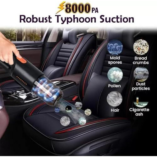 Pesoma Car Vacuum Cleaner 2 In 1 - Portable And Corded Handheld High Power Vacuum Cleaner For Car Wet And Dry Car Vacuum Cleaner 2 In 1 Dc 12V, 120W 5.5 Kpa With Hepa Filter-286B